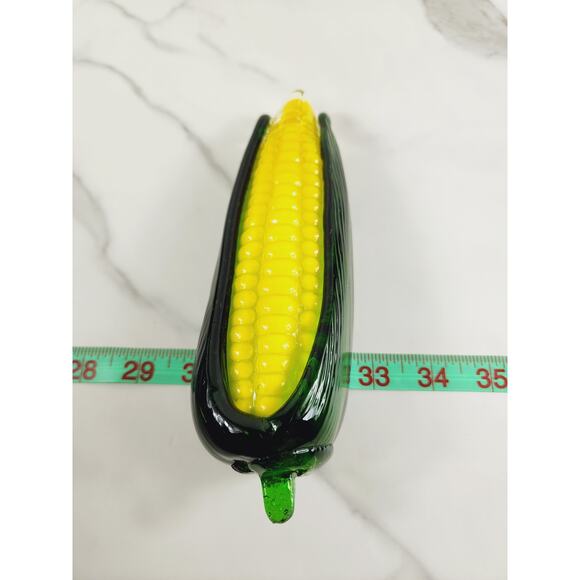 Art Glass Hand Blow Ear Sweet Corn Vegetable 8" Home Decor 90s Vintage - Picture 12 of 12